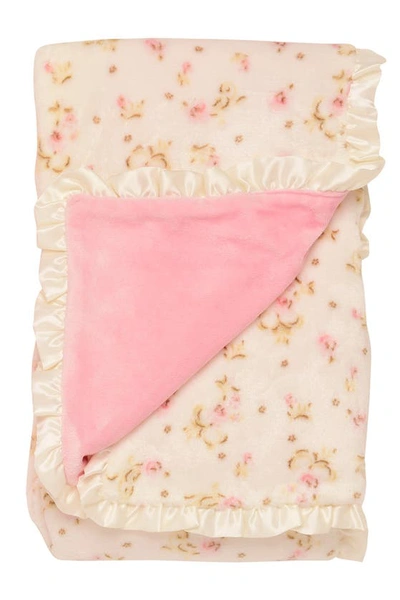 Shop Little Me Flower Print Blanket In Pink