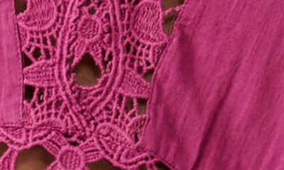 Free People Ilektra Lace Inset Cotton Chemise In Dahlia Mauve