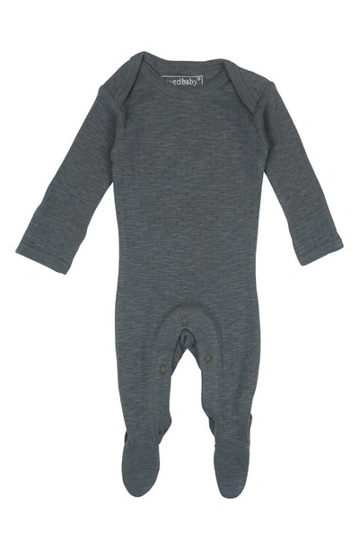 Shop L'ovedbaby Organic Cotton Pointelle Footie In Moonstone