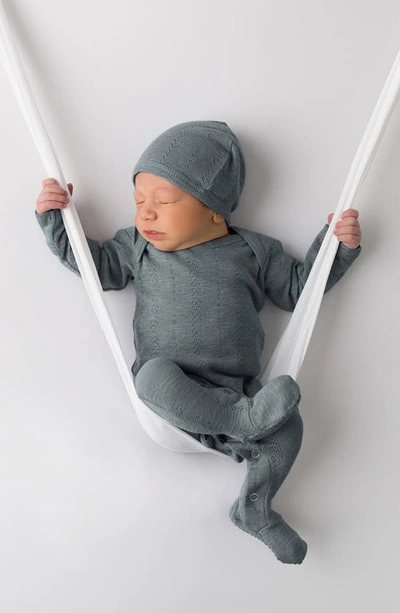 Shop L'ovedbaby Organic Cotton Pointelle Footie In Moonstone