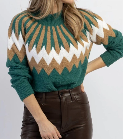 Shop Cezele Tis The Starburst Sweater In Green