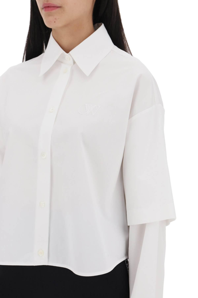 Shop Off-white "shirt With Embroidered Logo Detail In White