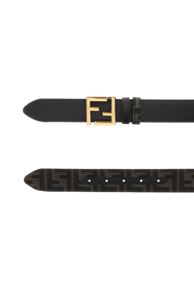 Shop Fendi Ff Buckle Reversible Belt In Brown,black
