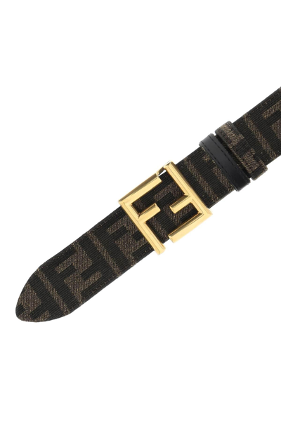 Shop Fendi Ff Buckle Reversible Belt In Brown,black