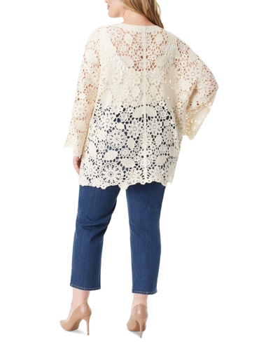 Shop Jessica Simpson Women's Arieth Crocheted-lace Open-front Cardigan In Parchment