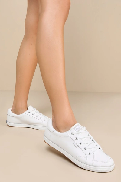 Shop Keds Center Iii White Leather Lace-up Sneakers