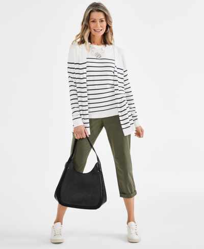 Style & Co Whip-stitch Soft 4-poster Tote, Created For Macy's In Alabaster