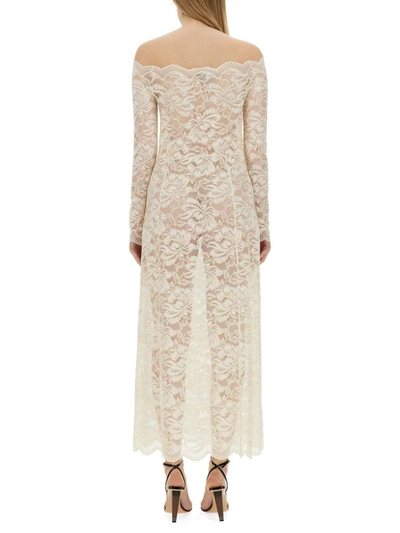 Shop Rabanne Lace Dress In Ivory