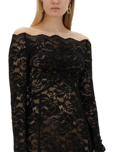 Shop Rabanne Lace Dress In Black