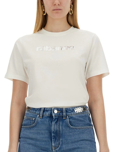 Shop Rabanne T-shirt With Logo In White