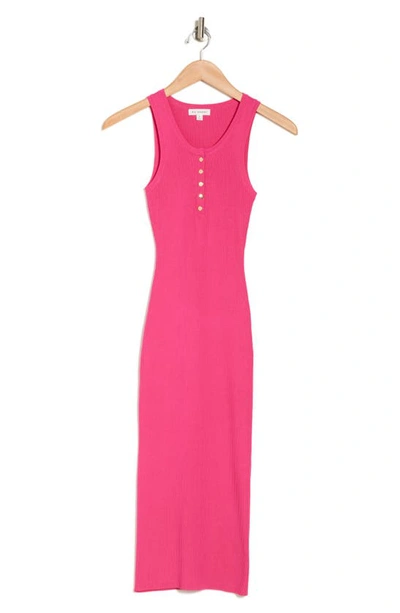 Shop Blu Pepper Sleeveless Ribbed Body-con Dress In Fuchsia