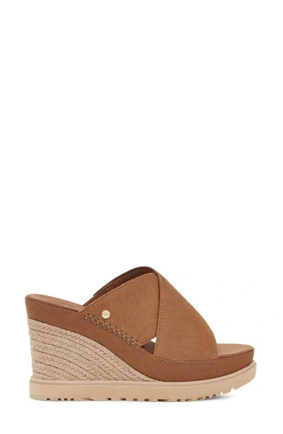 Shop Ugg ® Abbot Wedge Slide Sandal In Chestnut