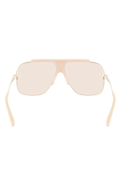 Shop Victoria Beckham 64mm Gradient Oversize Aviator Sunglasses In Beige
