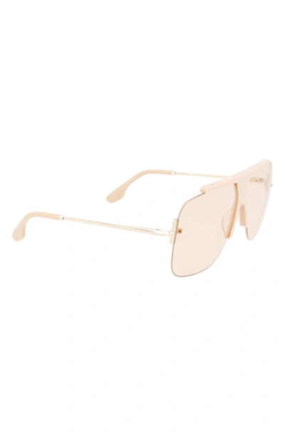 Shop Victoria Beckham 64mm Gradient Oversize Aviator Sunglasses In Beige