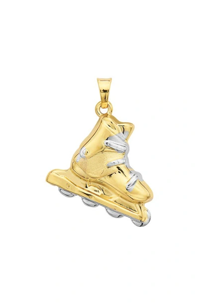 Shop Best Silver 14k Gold Two-tone Roller Skate Pendant In 2tone