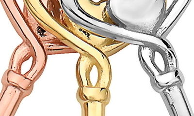 Shop Best Silver 14k Gold Tri-tone Infinity Heart Skeleton Key Pendant In 3tone