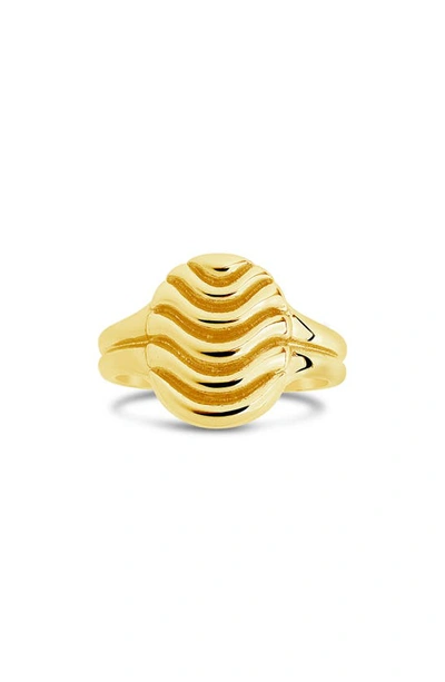 Sterling Forever Livia Textured Ring In Gold