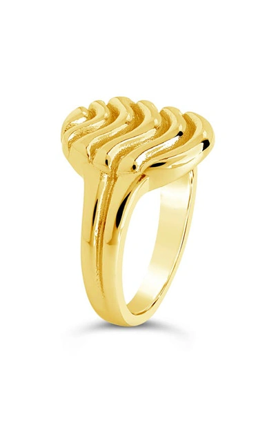 Sterling Forever Livia Textured Ring In Gold