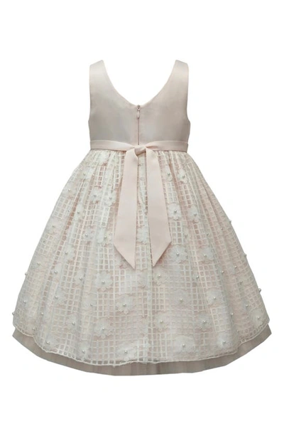 Shop American Princess Kids' Imitation Pearl Lace Sleeveless Dress In Blush