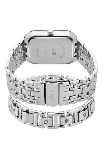 Shop I Touch Three-hand Quartz Mesh Strap Watch & Id Bracelet Set In Silver