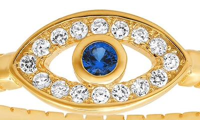 Queen Jewels Evil Eye Cz Ring In Gold