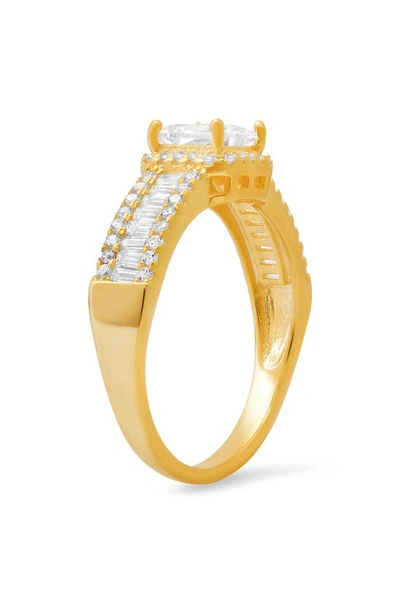 Shop Queen Jewels Princess Cut Cz Engagement Ring In Gold