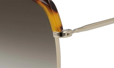 Shop Victoria Beckham 59mm Semi Rimless Sunglasses In Gold/ Tortoise