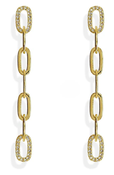 Shop Liza Schwartz Love Link Drop Earrings In Gold