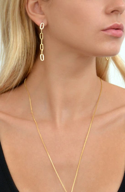 Shop Liza Schwartz Love Link Drop Earrings In Gold