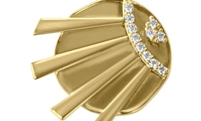 Shop Liza Schwartz Sunrays Cz Pendant Toggle Chain Necklace In Gold