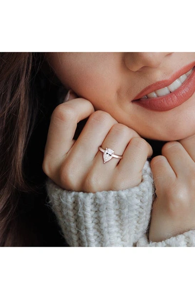 Delmar Sterling Silver Pear Cut Created Moissanite Engagement Ring In Silver