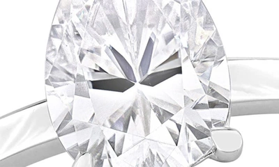 Delmar Sterling Silver Pear Cut Created Moissanite Engagement Ring In Silver