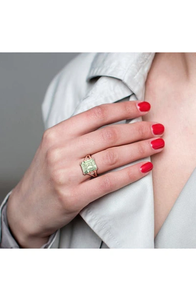 Delmar Green Quartz & White Topaz Statement Ring In Green