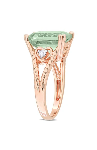 Delmar Green Quartz & White Topaz Statement Ring In Green