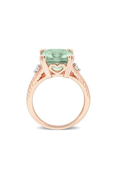 Delmar Green Quartz & White Topaz Statement Ring In Green