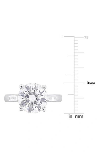Delmar Sterling Silver Round Cut Created Moissanite Engagement Ring In Silver