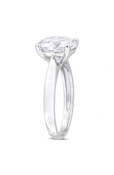 Delmar Sterling Silver Round Cut Created Moissanite Engagement Ring In Silver