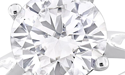 Delmar Sterling Silver Round Cut Created Moissanite Engagement Ring In Silver