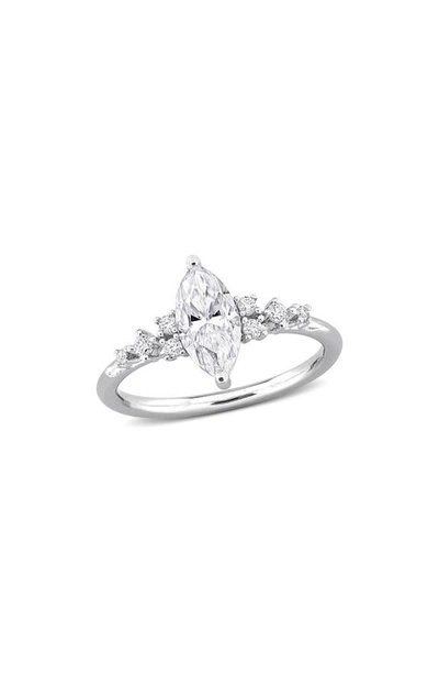 Delmar Sterling Silver Created Moissanite Ring In Silver