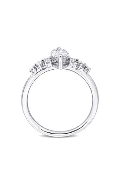 Delmar Sterling Silver Created Moissanite Ring In Silver