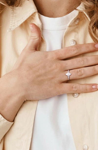 Delmar Sterling Silver Created Moissanite Ring In Silver