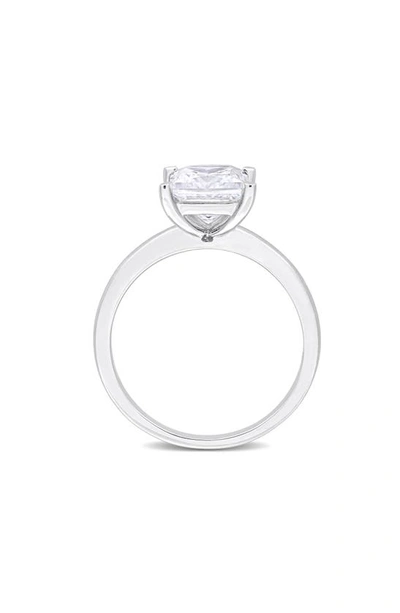 Delmar Sterling Silver Princess Cut Created Moissanite Engagement Ring In Silver