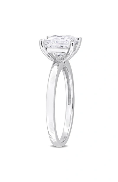 Delmar Sterling Silver Princess Cut Created Moissanite Engagement Ring In Silver