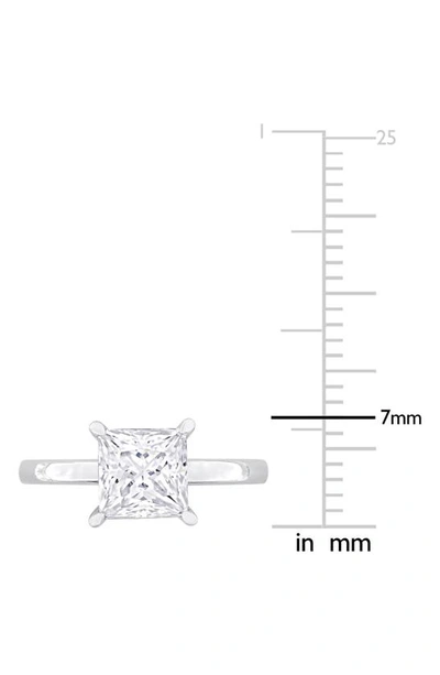 Delmar Sterling Silver Princess Cut Created Moissanite Engagement Ring In Silver