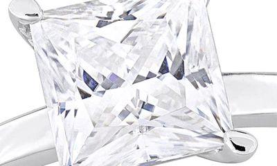Delmar Sterling Silver Princess Cut Created Moissanite Engagement Ring In Silver