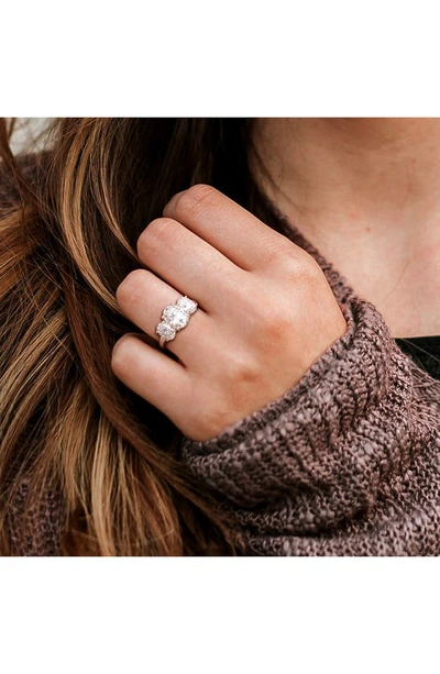 Delmar Sterling Silver Oval Cut Created Moissanite Engagement Ring In Silver