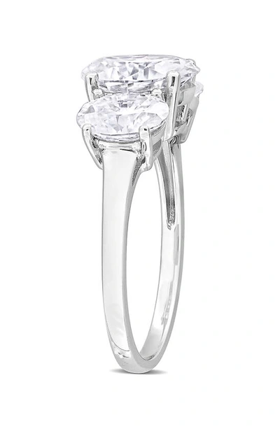 Delmar Sterling Silver Oval Cut Created Moissanite Engagement Ring In Silver