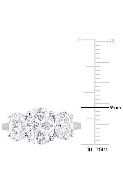 Delmar Sterling Silver Oval Cut Created Moissanite Engagement Ring In Silver