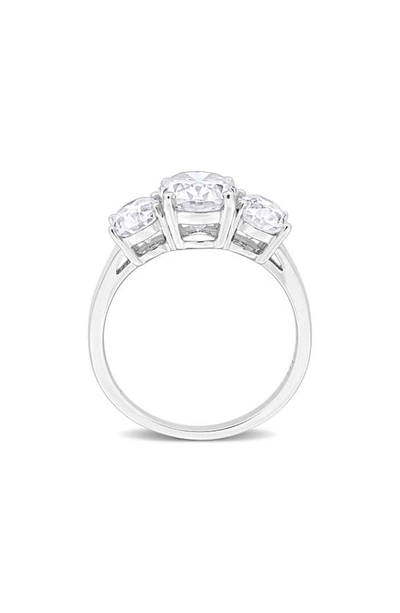 Delmar Sterling Silver Oval Cut Created Moissanite Engagement Ring In Silver