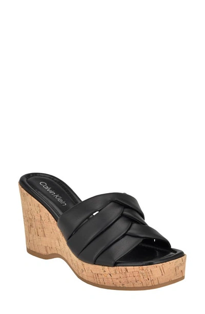 Shop Calvin Klein Heyla Wedge Sandal In Black
